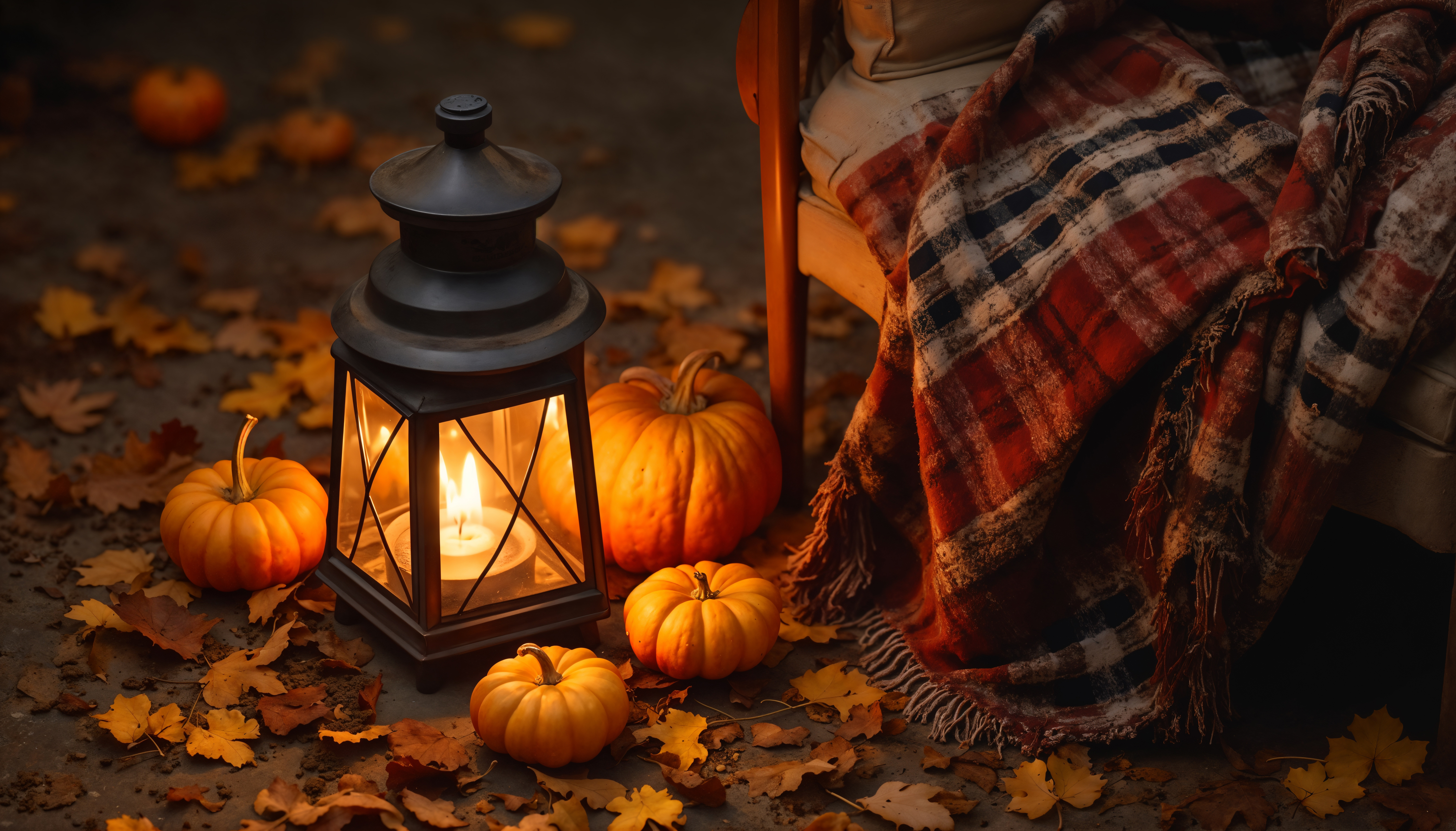 Piekna Przytulna Jesienna Scena